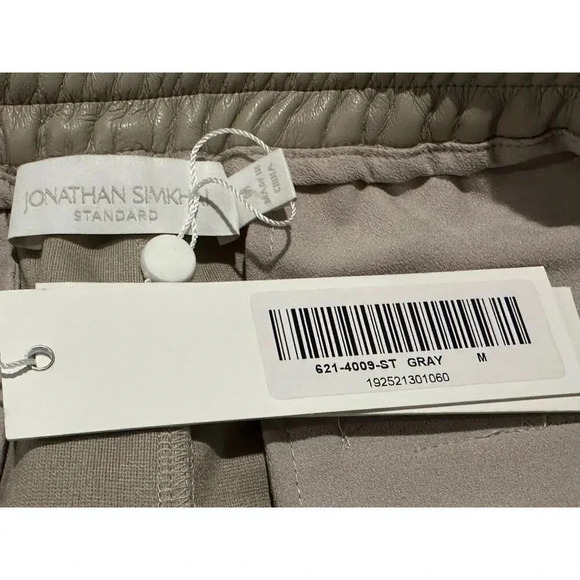 NWT Jonathan Simkhai Violet Vegan Leather Track Pant In Gray | Size M - Picture 4 of 4